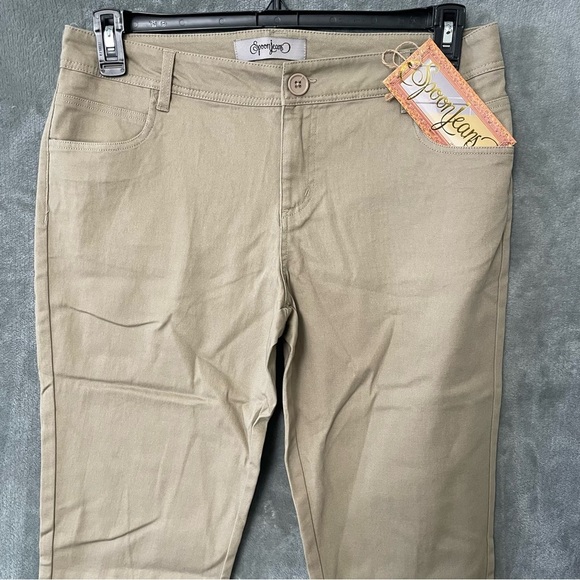 NWT Spoon Jeans Khaki Stretch Skinny Pants Women's Juniors Size 13 - Picture 2 of 10